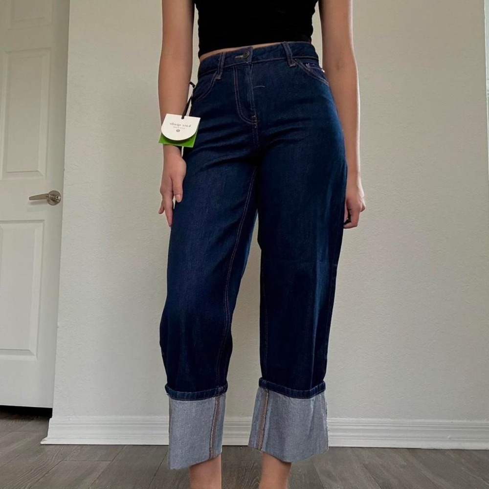 NWT Navy blue high-waisted wide-leg jeans from Kate Spade New York